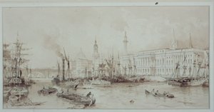 El Puerto de Londres de Thomas Allom
